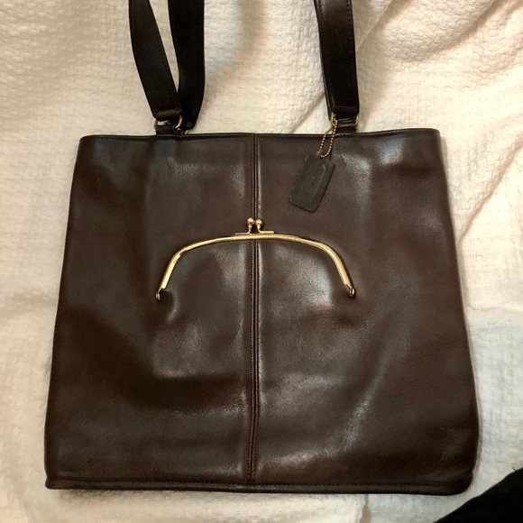 VINTAGE COACH - Tote with Bonnie Cashin watermelon shaped Kiss-Lock closure - Picture 2 of 9